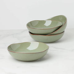 Organic Shades Green Pasta Bowls, Set of 4