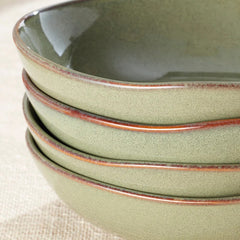 Organic Shades Green Pasta Bowls, Set of 4