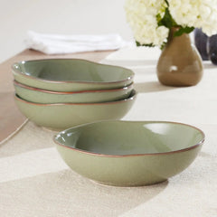 Organic Shades Green Pasta Bowls, Set of 4