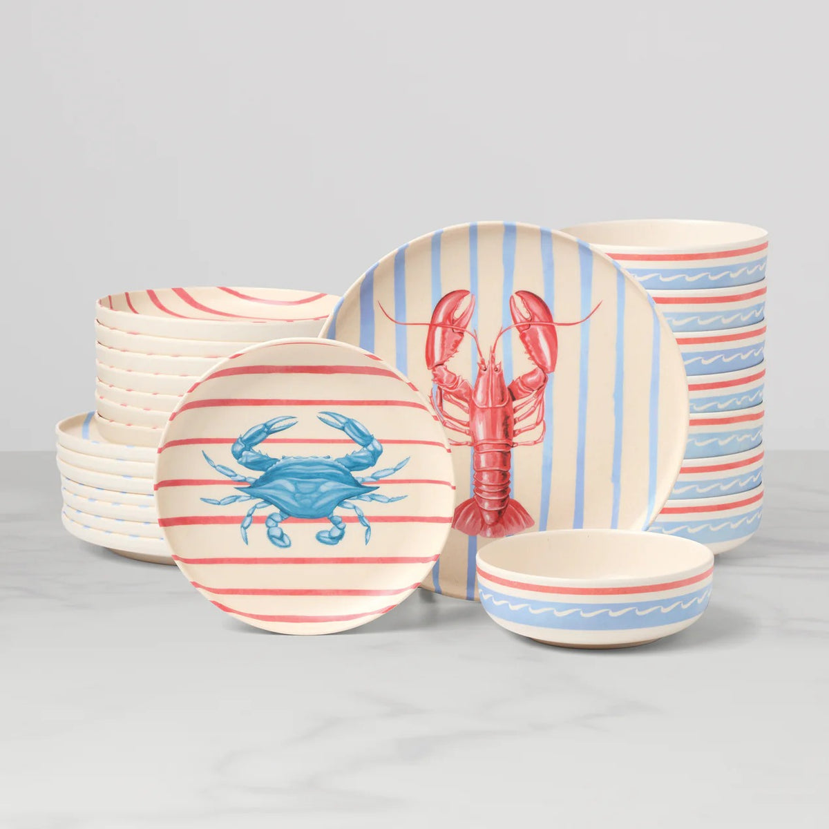 24 Seven Melamine Wharfside 24-Piece Dinnerware Set