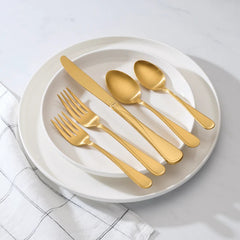 Flight Gold Satin 20-Piece Flatware Set