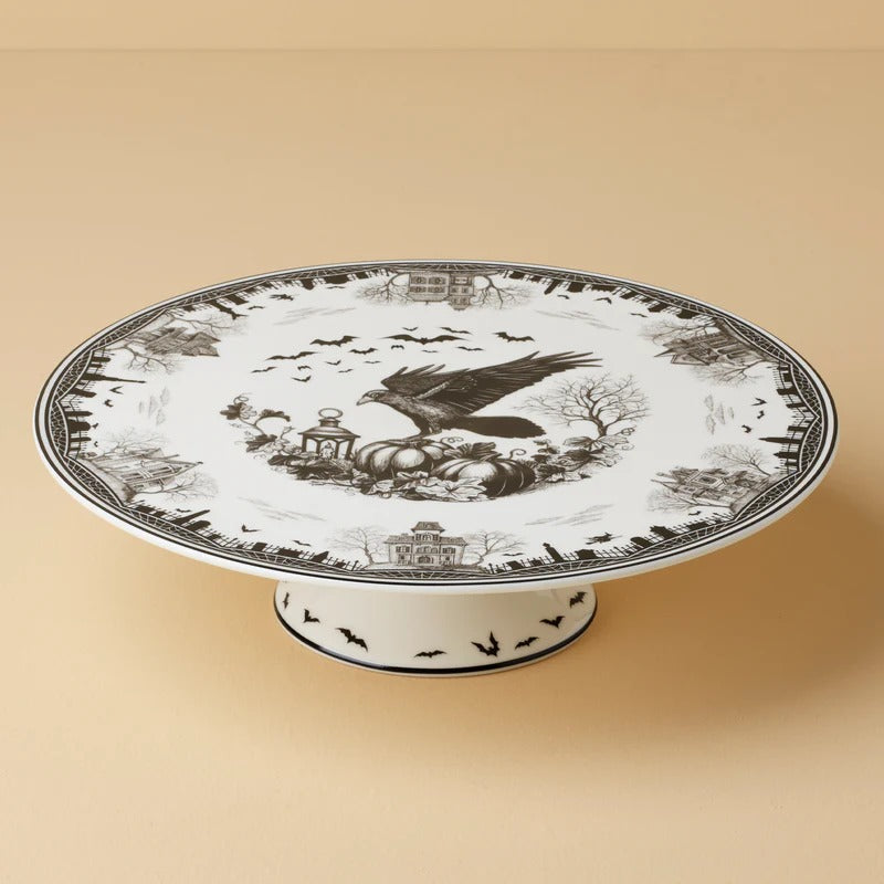 Haunted Village Cake Plate