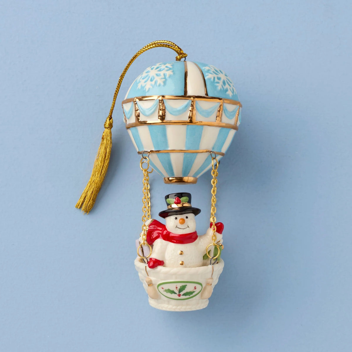 Snowman Hot Air Balloon Ornament