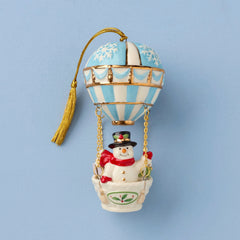 Snowman Hot Air Balloon Ornament