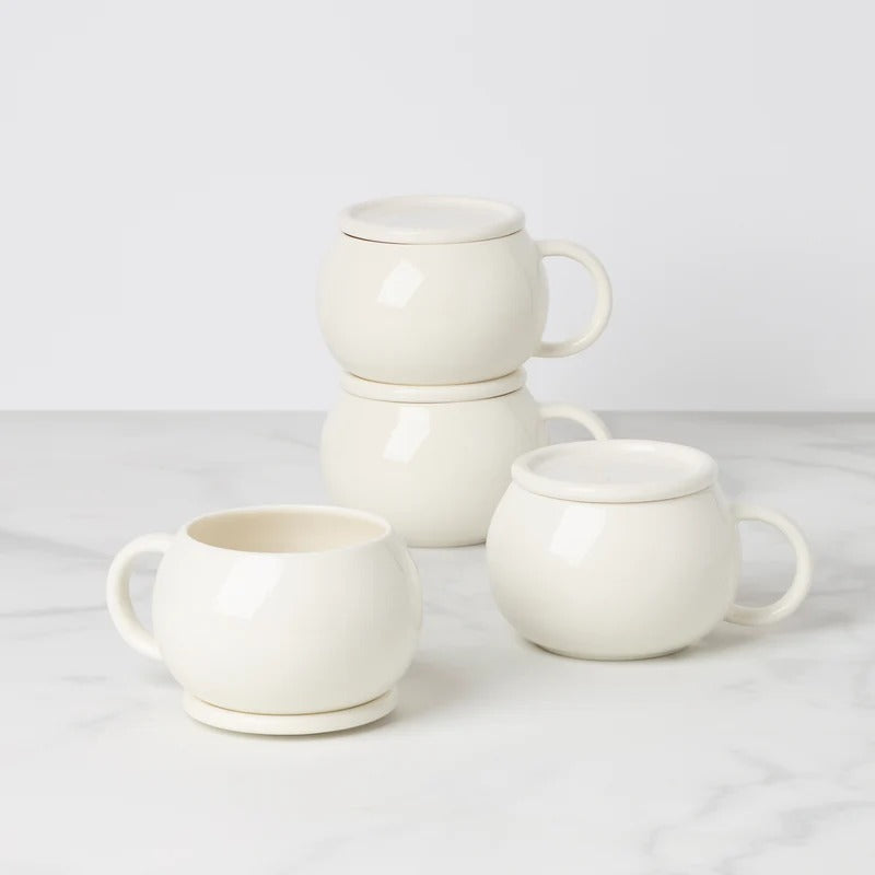 Quirk Mugs with Coaster, Set of 4
