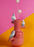 Parrot Parade Vase. Coral