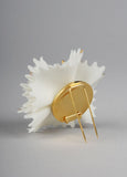 Actinia Brooch. White And Golden Luster