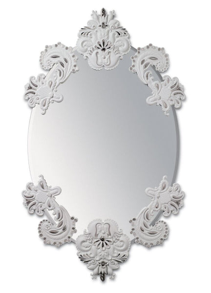 Oval Wall Mirror Without Frame. Silver Lustre. Limited Edition