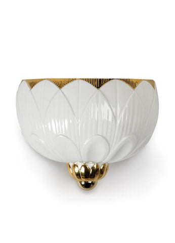 Ivy & Seed Wall Sconce. White And Gold. (us)