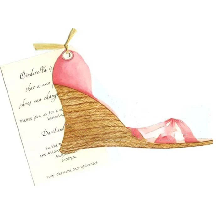 Espadrille With Natural Raffia Tag Invitation Cards (Set Of 60)