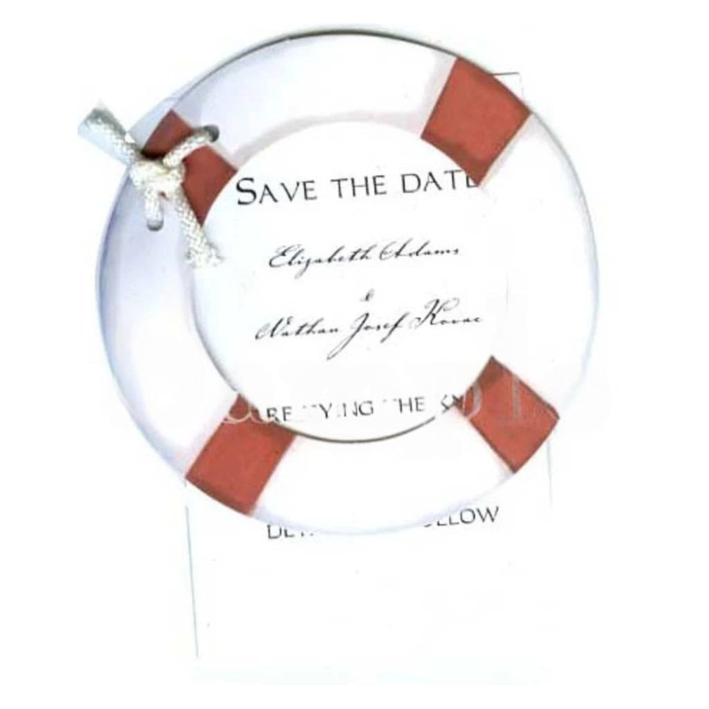 Life Preserver With Rope Tag Invitation Cards (Set Of 60)