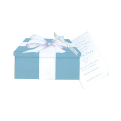 Blue Gift Box With Ribbon and Tag Invitation Cards (Set Of 60)