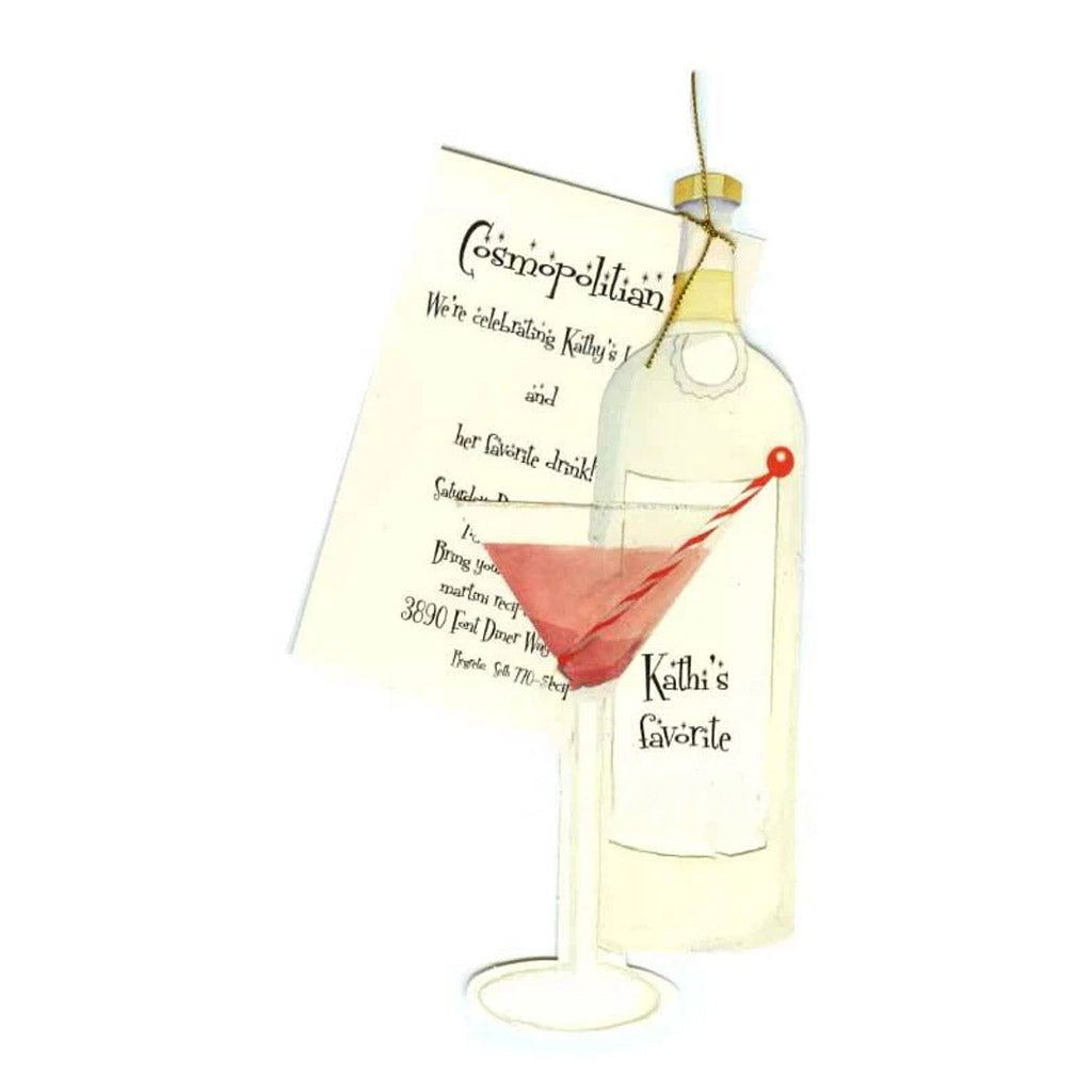Cosmopolitan With Antique White Ribbon Tag Invitation Cards (Set Of 60)