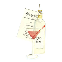 Cosmopolitan With Antique White Ribbon Tag Invitation Cards (Set Of 60)