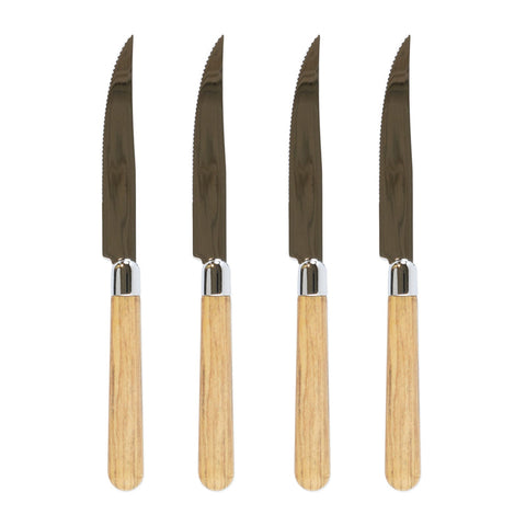 Albero Steak Knives - Set Of 4, Oak