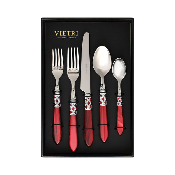 Aladdin Brilliant Red Five-piece Place Setting – Set Of 4