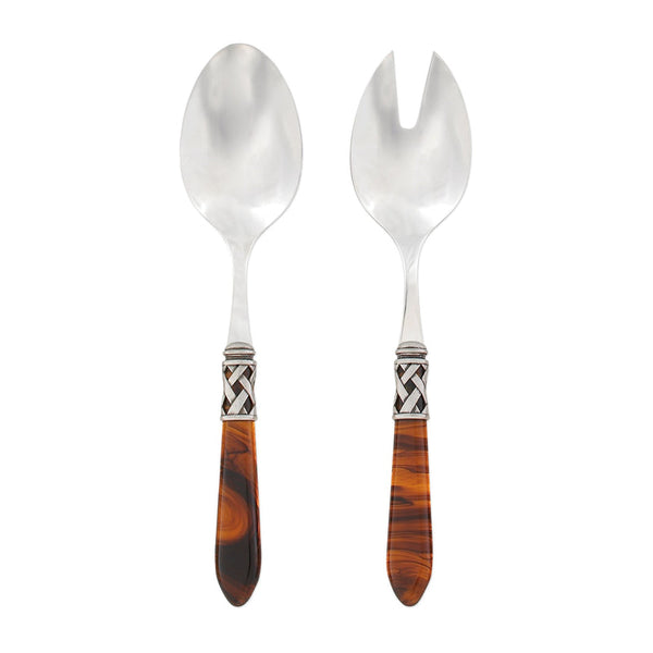 Aladdin Antique Salad Server Set, Tortoiseshell