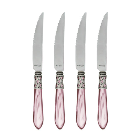 Aladdin Antique Steak Knives - Set Of 4, Light Pink