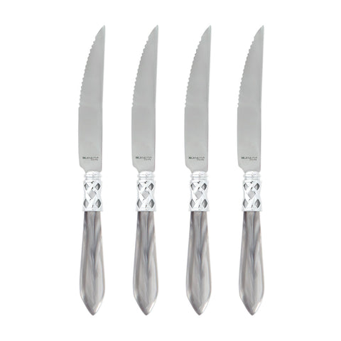 Aladdin Brilliant Steak Knives - Set Of 4, Light Gray