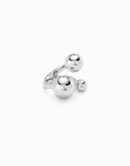 Ring With Three Bubble-Shaped Beads - Silver