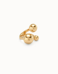 Ring With Three Bubble-Shaped Beads - Gold