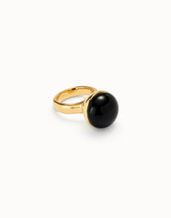 Ring With Black Murano - Gold