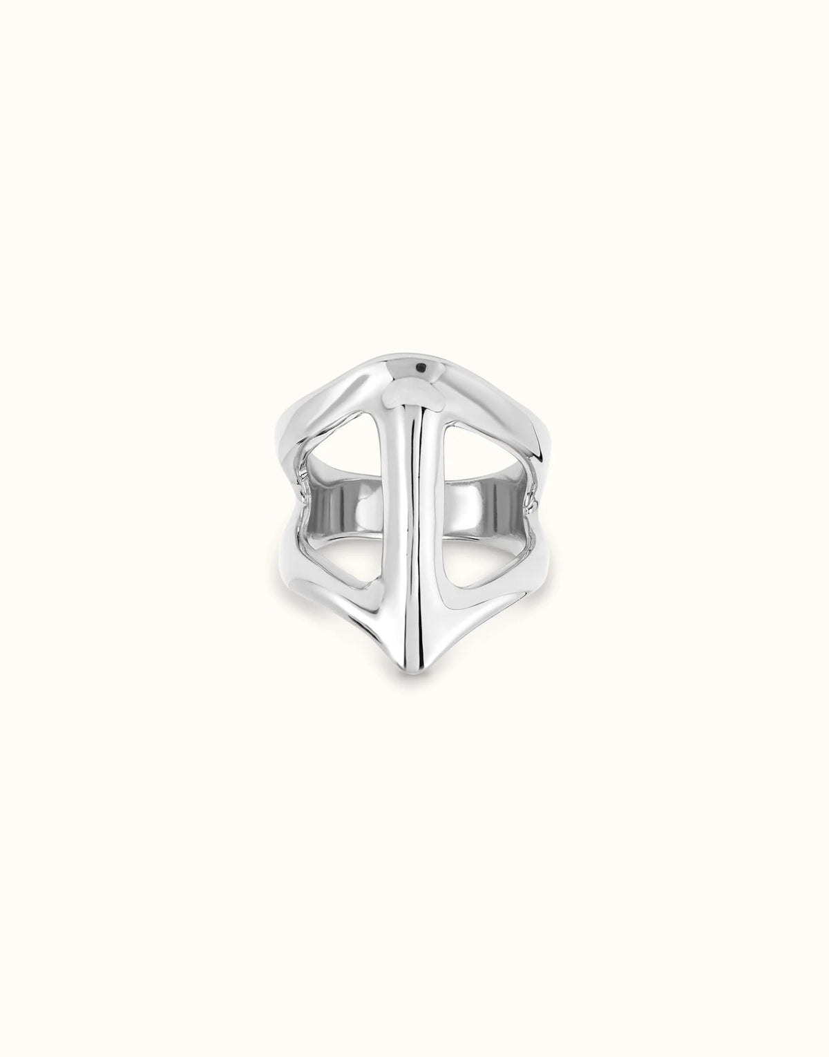 Sterling Silver Plated Metal Alloy Ring With Stingray Structure