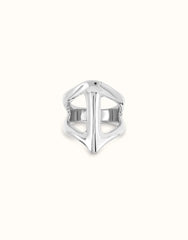 Sterling Silver Plated Metal Alloy Ring With Stingray Structure