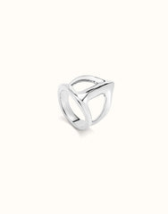 Sterling Silver Plated Metal Alloy Ring With Stingray Structure
