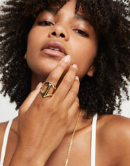 18K Gold Plated 18K Gold Alloy Ring With Stingray Structure