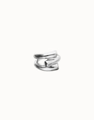 Sterling Silver Plated Alloy Ring In The Shape Of A Tube