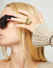 18K Gold Plated Heart Shaped Ring