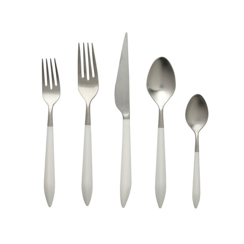 Ares Argento Five-Piece Place Setting, White