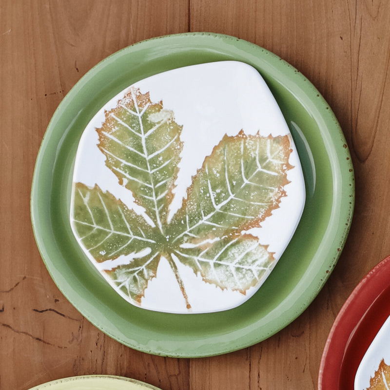 Autunno Chestnut Leaf Salad Plate