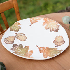 Autunno Acorns & White Oak Leaves Oblong Platter