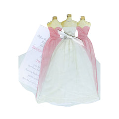 Brides and Bridesmaids With Ribbon and Tag Invitation Cards With Glitter (Set Of 60)