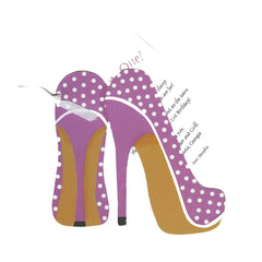 Pink Polka Dot Shoes With Tag No Ribbon Invitation Cards With Glitter (Set Of 60)