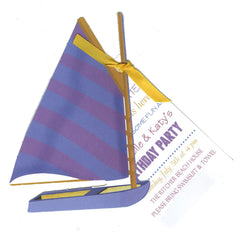 Sail Boat With Yellow Ribbon Tag Invitation Cards (Set Of 60)