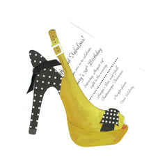 Jimmie Shoe With Ribbon Tag Invitation Cards With Glitter (Set Of 60)