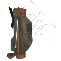 Golf Bag With Black Ribbon Tag Invitation Cards (Set Of 60)