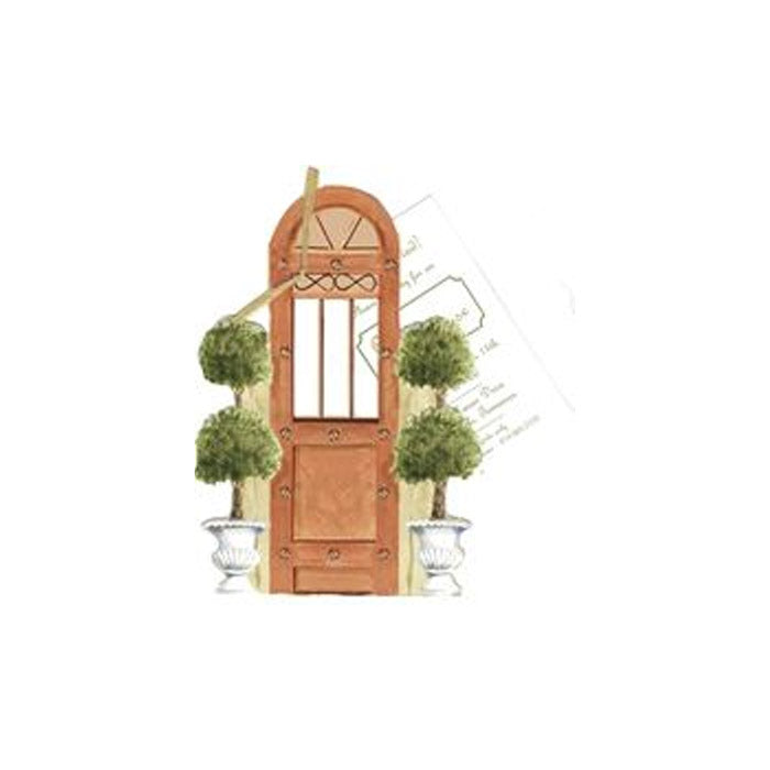Door With Topiaries With Natural Ribbon Tag Invitation Cards (Set Of 60)