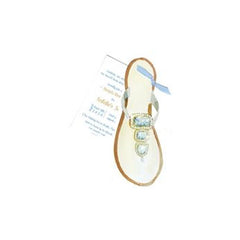 Beaded Sandals With Blue Ribbon Tag Invitation Cards (Set Of 60)