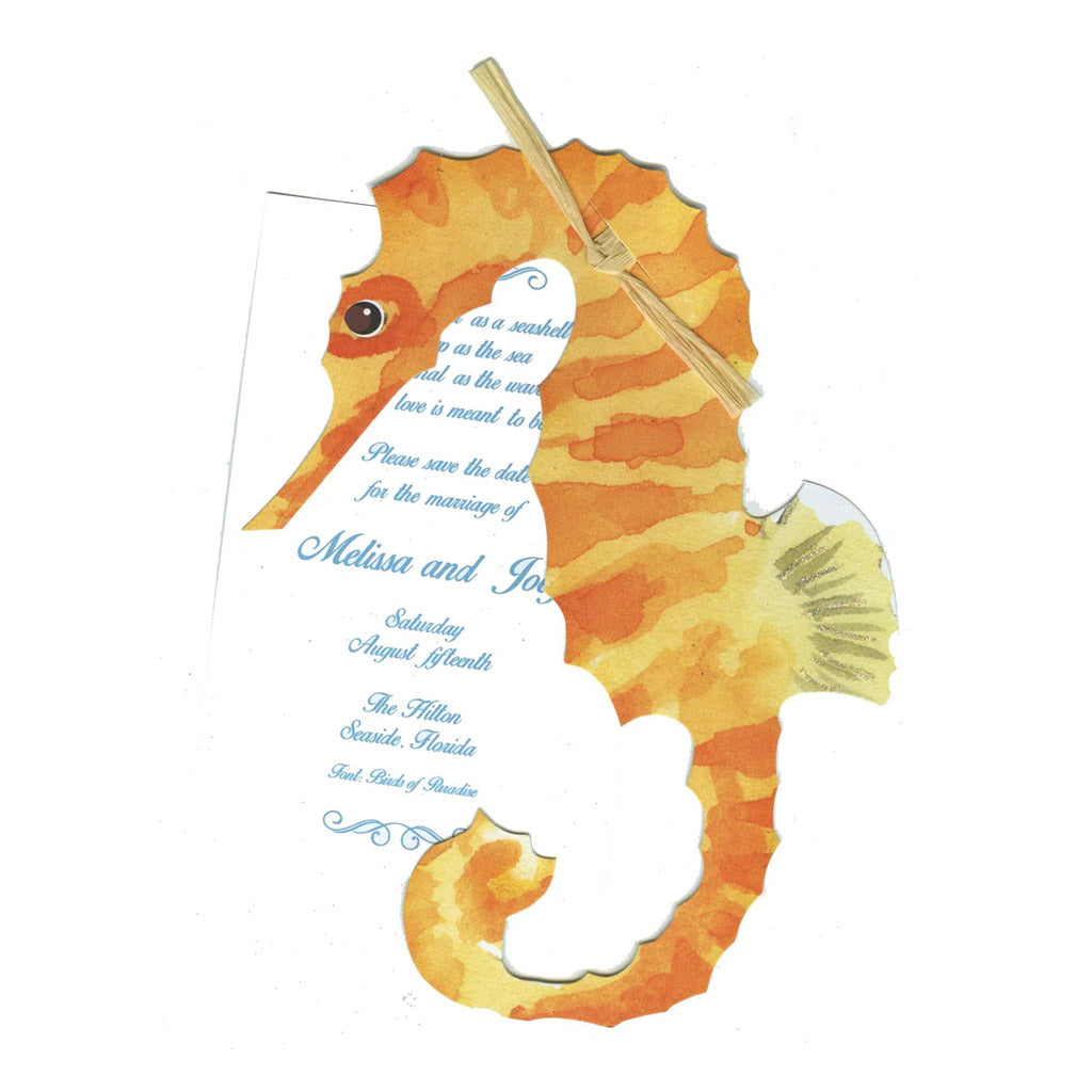 Under the Sea With Natural Raffia Tag Invitation Cards (Set Of 60)