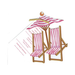 Beachy, Beachy With Natural Raffia Tag Invitation Cards With Glitter (Set Of 60)
