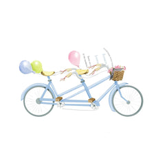 Bicycle Built for Two With Ribbon and Tag Invitation Cards (Set Of 60)