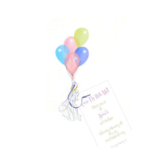 Fly Away With Ribbon and Tag Invitation Cards With Glitter (Set Of 60)
