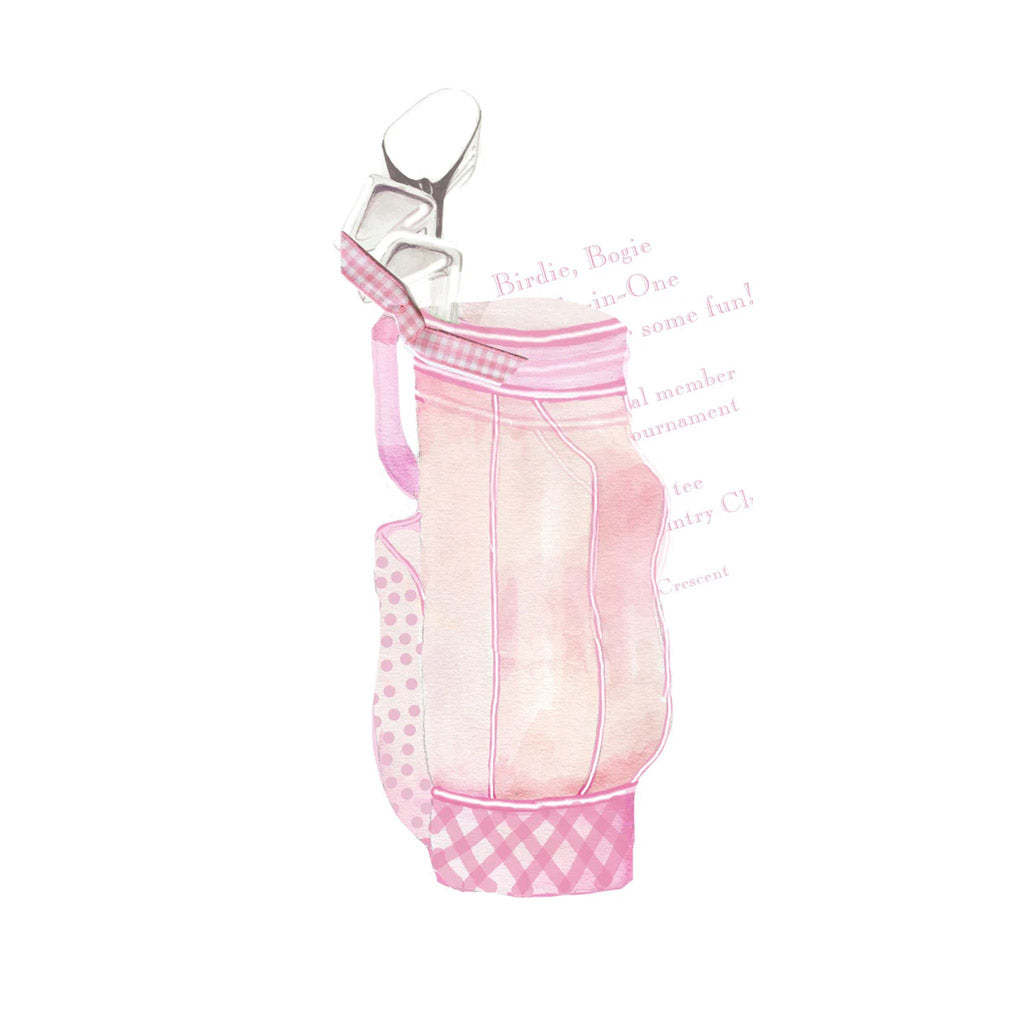 Pink Golf With Pink Ribbon and Tag Invitation Cards With Glitter (Set Of 60)