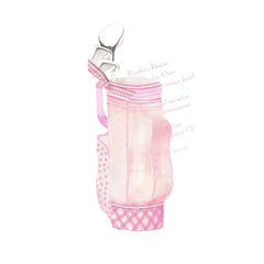 Pink Golf With Pink Ribbon and Tag Invitation Cards With Glitter (Set Of 60)