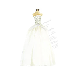 Bride With Ribbon and Tag Invitation Cards With Glitter (Set Of 60)