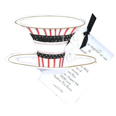 Whimsical Tea With Black Ribbon and Tag Invitation Cards (Set Of 60)